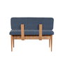 Hanah Home Banco Vina Bank, Azul Oscuro y Pino Atlántico, Diseño Escandinavo Moderno, Tela Lino, Robusto y Versátil